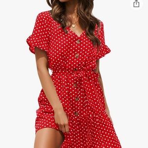 Women’s Polka Dot Button Down Dress XXL